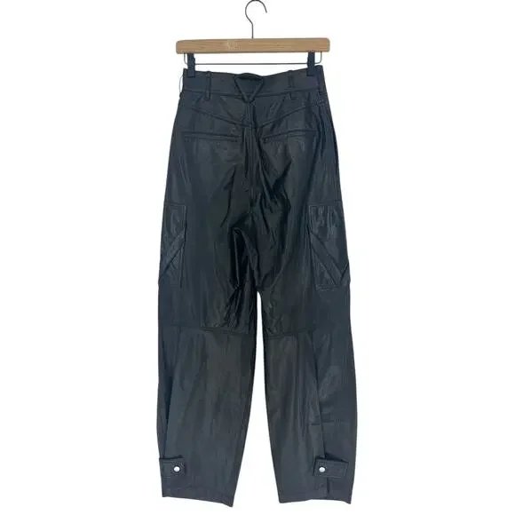 Bottega Veneta Tapered Leather Cargo Pants in Black - Picture 11 of 15